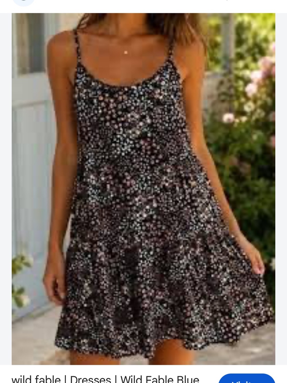 wild fable Black Floral Mini Slip Dress